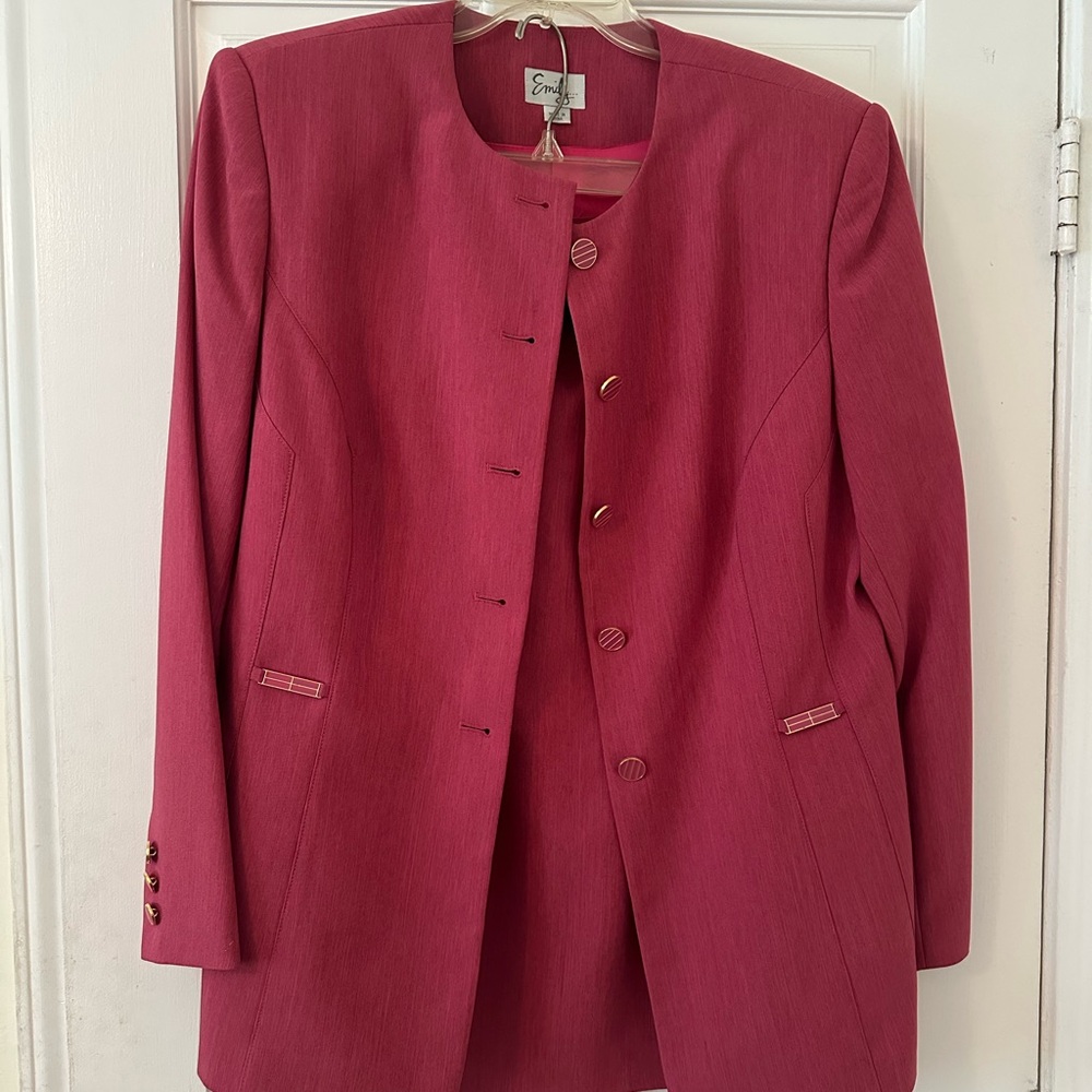 Women's Blazer with Matching Skirt in Rich Pink